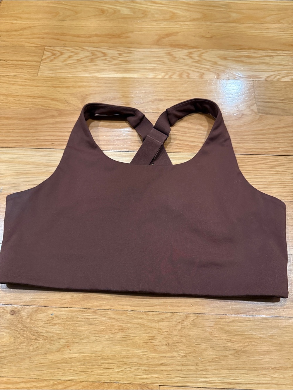Girlfriend collective Simone high support earth brown bra size large .